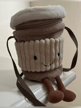 Jellycat coffee-to-go crossbody bag